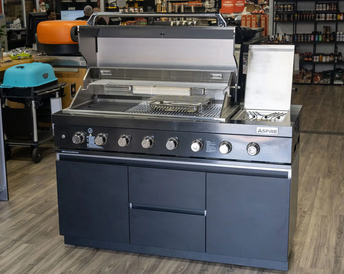 Aspire 6 Burner BBQ Outdoor Modular Kitchen with Double Fridge & Sink - Image 6