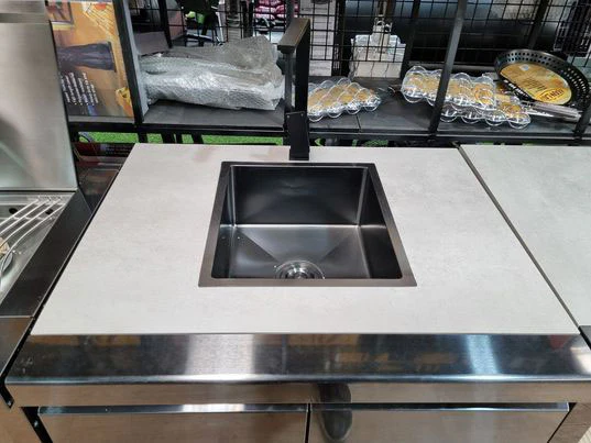 Gasmate Nova MK2 Graphite Outdoor Kitchen with Storage, Double Door Fridge + Top, BBQ, Sink and Drawers - Image 29