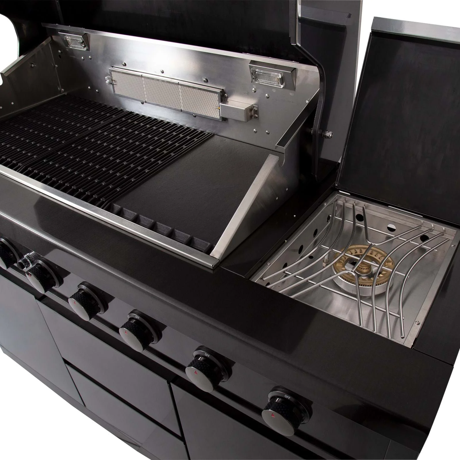 Gasmate Nova MK2 Graphite Outdoor Kitchen with Storage, Double Door Fridge + Top, BBQ, Sink and Drawers - Image 7