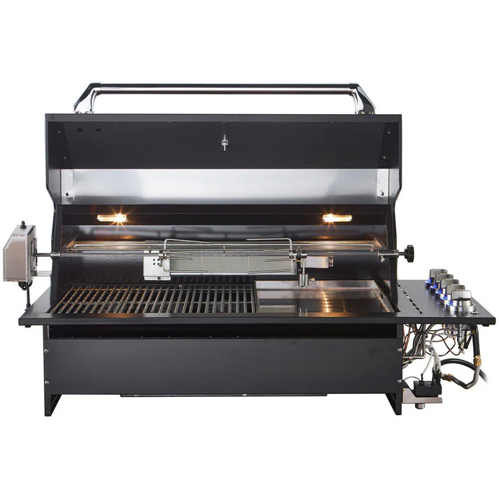 Sirius Black Drop-in 5 Burner Gas BBQ and Sirius Black finish 1200mm BBQ Canopy Rangehood - Image 4
