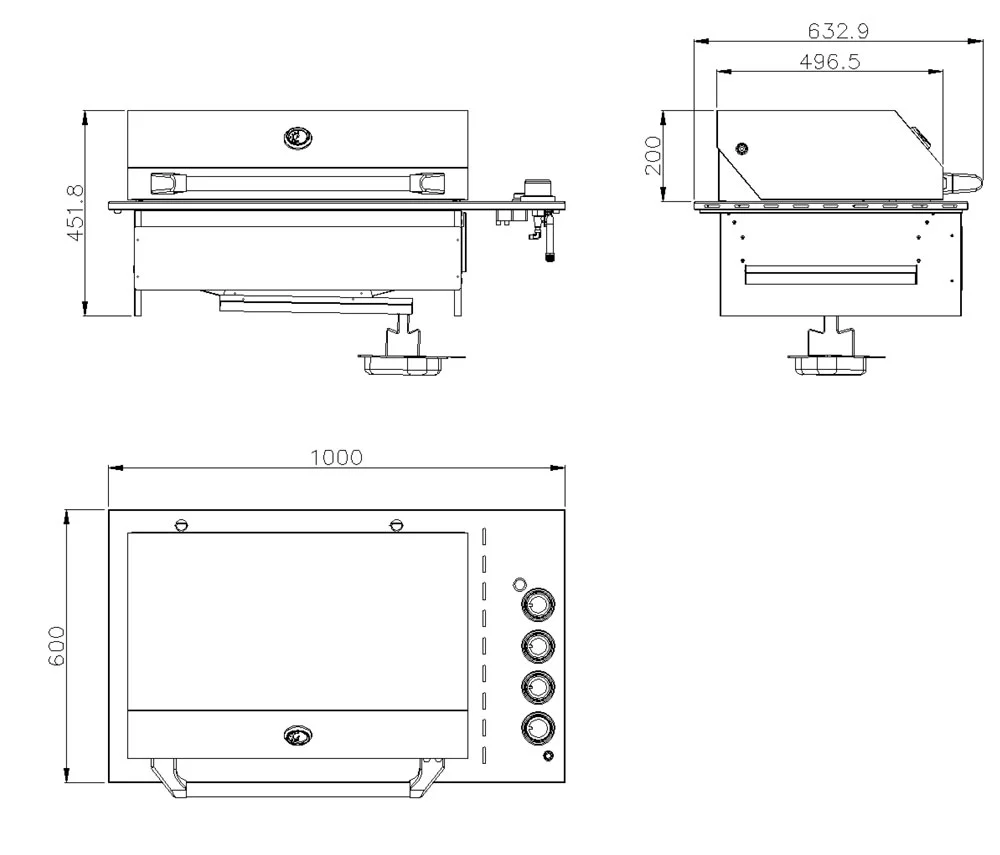 Smart 4-Burner Drop-In Gas BBQ With Slimline Hood and Drop-In Side Burner - Image 8